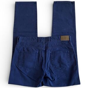 Peter Millar Navy Five Pocket Cotton Stretch Pants Mens 34 Leather Crown Patch